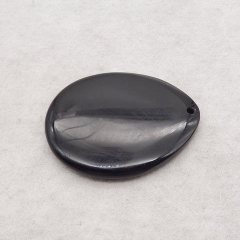 Natural Obsidian Gemstone Pendant,Drill Gemstone Pendant, Handmade Pendant Gift, 44×35×6mm, 14.1g