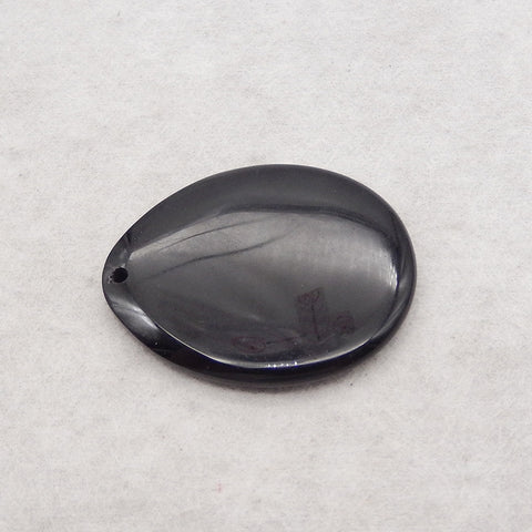 Natural Obsidian Gemstone Pendant,Drill Gemstone Pendant, Handmade Pendant Gift, 44×35×6mm, 14.1g