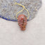 Natural Multi-Color Picasso Jasper Gemstone Carved Skull Pendant Bead, 24x14x8mm, 4.2g