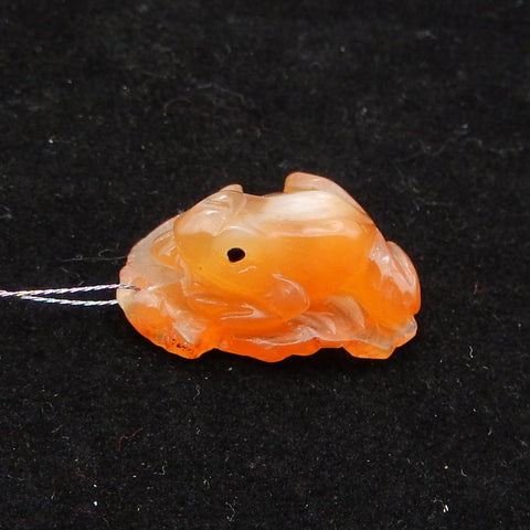 Natural Red Agate Carved frog Pendant Bead 28*20*18mm, 10.0g