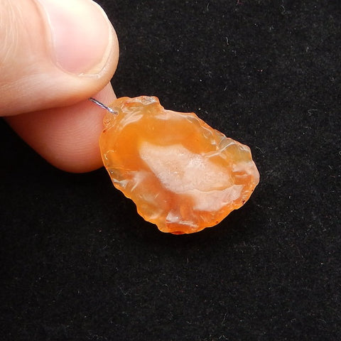 Natural Red Agate Carved frog Pendant Bead 28*20*18mm, 10.0g