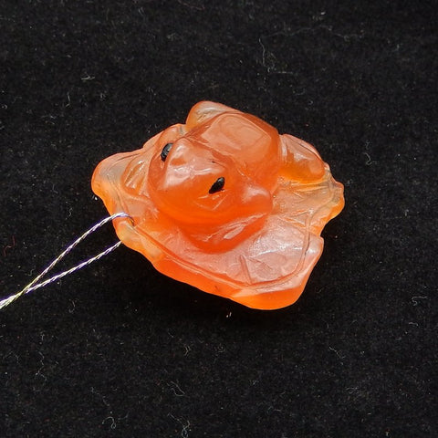 Natural Red Agate Carved frog Pendant Bead 28*20*18mm, 10.0g