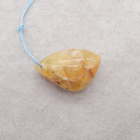 Natural Yellow Opal Gemstone Pendant Bead For Necklace, Unique Pendant Bead, 29x18x13mm, 6.2g