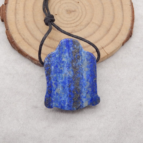 New Lapis Lazuli Buddha Head Gemstone Pendant Bead, 31x29x9mm, 11.5g