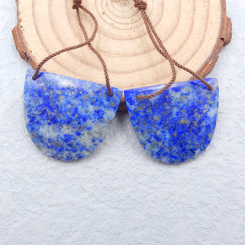 Natural Lapis Lazuli Earring Beads 28x24x4mm, 10.9g