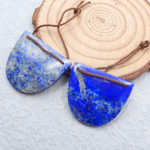 Natural Lapis Lazuli Earring Beads 28x24x4mm, 10.9g