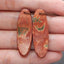 Natural Multi-Color Picasso Jasper Gemstone Earring Beads, Drilled Earring Pair For Jewelry DIY Making, 39x13x4mm, 7g