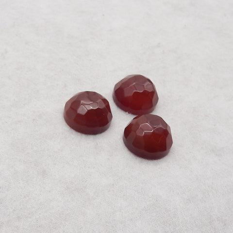 3 PCS Natural Red Agate Cabochons,16×8mm,9.6g