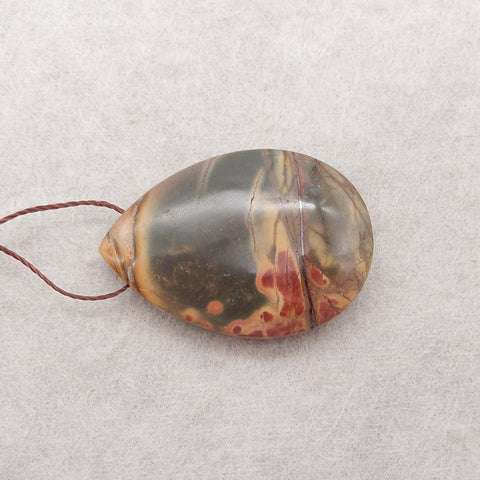 Natural Multi-Color Picasso Jasper Teardrop Gemstone Pendant Bead, Side Drilled Gemstone Pendant,Handmade Pendant Gift, 35x25×7mm, 9.6g