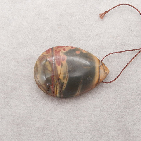 Natural Multi-Color Picasso Jasper Teardrop Gemstone Pendant Bead, Side Drilled Gemstone Pendant,Handmade Pendant Gift, 35x25×7mm, 9.6g