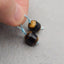 Intarsia of Tiger's Eye and Obsidian Earring Beads 12*10*10mm, 3.7g