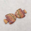 Natural Multi-Color Picasso Jasper Carved Fish Gemstone Earring Beads, Drilled Earring Pair,For Jewelry DIY Making, 30x24x4mm, 9.3g