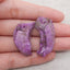 New Nugget African Purple Stone Earrings Beads, 39x18x9mm, 13.6g