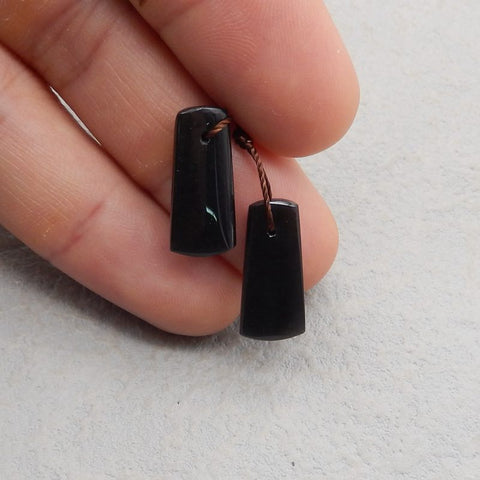 Natural Obsidian Earring Beads 19*9*3mm, 2.1g