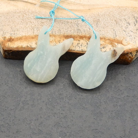 Natural Amazonite Earring Beads 28*17*3mm, 6.1g