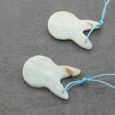 Natural Amazonite Earring Beads 28*17*3mm, 6.1g