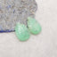 Hand Carved Chrysoprase Leaf Center Drilled Gemstone Earrings Beads, 22x16×4mm, 3.8g