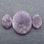 3 PCS Natural Oval  Amethyst Gemstone Cabochons, 30×25×5mm,18×13×5mm,9.4g