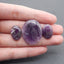 3 PCS Natural Oval  Amethyst Gemstone Cabochons, 30×25×5mm,18×13×5mm,9.4g