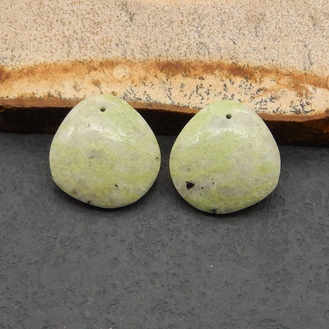 Natural Serpentine Earring Beads 20*19*5mm, 5.6g