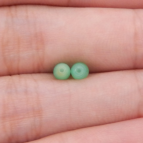 Hand Carved Chrysoprase Top Half Drilled Gemstone Earrings Beads,8×4mm, 0.6g