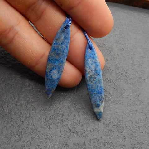 Natural Lapis Lazuli Earring Beads 48x11x5mm, 9.6g