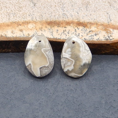 Crazy Lace Rosetta Stone Boucles d'oreilles Stone Pair, pierre pour la fabrication de boucles d'oreilles, 13x11x3mm,2.0g