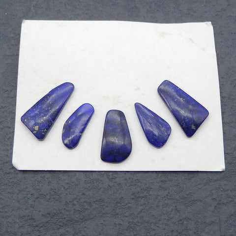 5 PCS Natural Lapis Lazuli Cabochons 23*9*2mm, 14*17*2mm, 3.7g