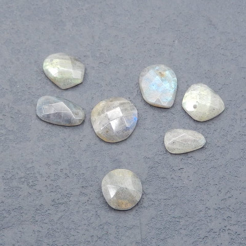 7 PCS Natural Labradorite Pendant Beads 17*16*5mm, 14*9*3mm, 8.0g