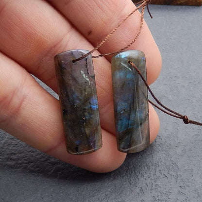 Natural Labradorite Earring Beads 35X11X6mm, 10.6g