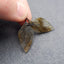 Natural Labradorite Carved leaf Earring Beads 29x17x4mm, 6.1g