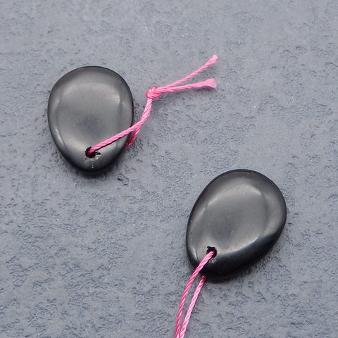 Natural Obsidian Earring Beads 20*15*4mm, 4.4g