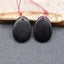 Natural Obsidian Earring Beads 25x18x4mm, 6.1g