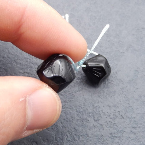 Natural Obsidian Earring Beads 15*14*14mm, 5.4g