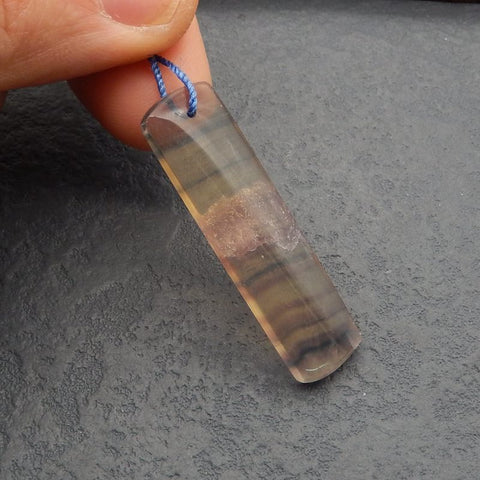 Natural Flourite Pendant Bead 44*11*5mm, 6.5g