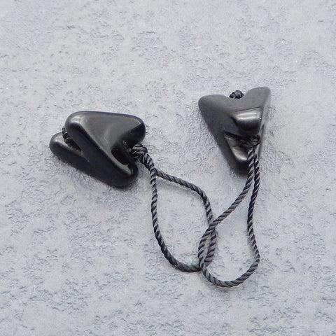 Natural Obsidian Earring Beads 13*12*10mm, 2.7g