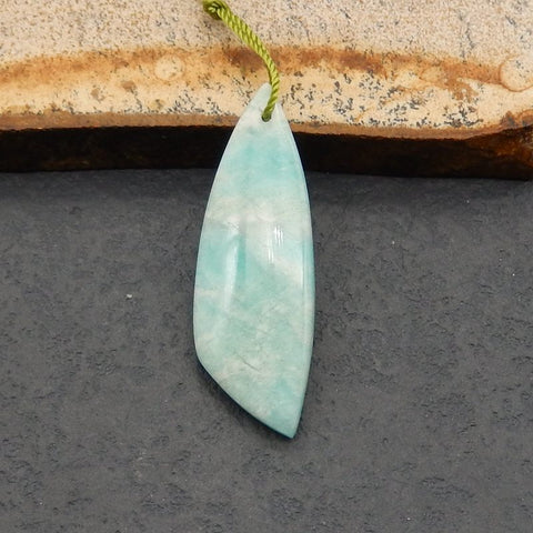 Natural Amazonite Pendant Bead 37*12*4mm, 3.4g