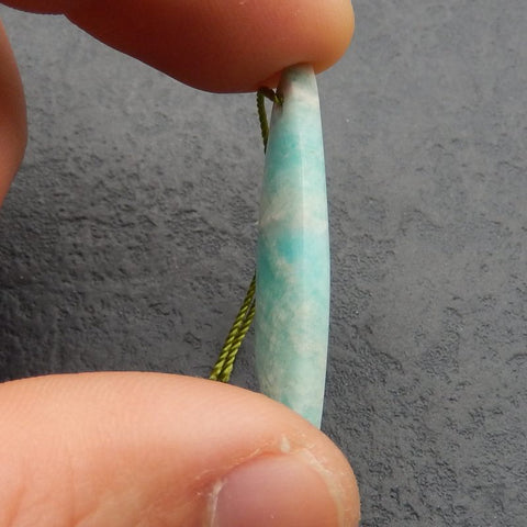 Natural Amazonite Pendant Bead 37*12*4mm, 3.4g