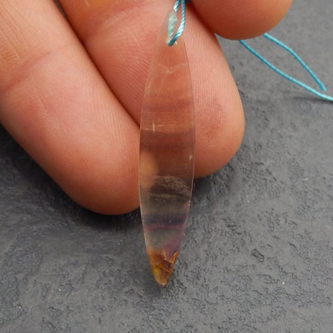 Natural Flourite Pendant Bead 40*8*4mm, 2.4g