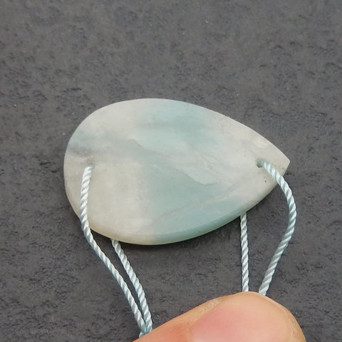 Natural Amazonite Pendant Bead 31*21*3mm, 4.0g