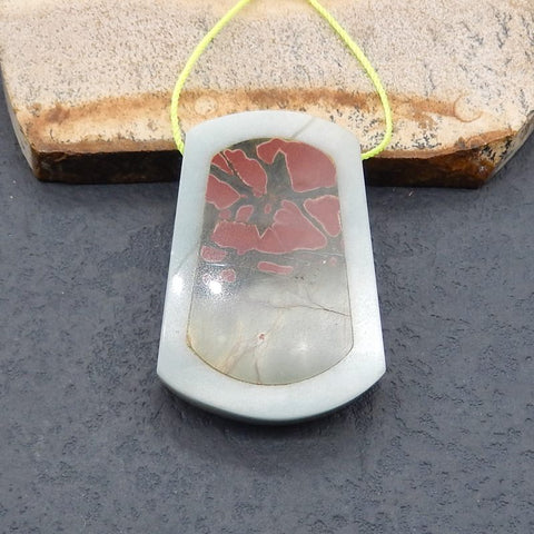 Intarsia Of Amazonite And Red Creek Jasper Pendant Bead 42*30*8mm, 23.3g