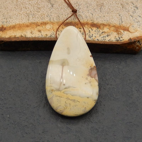 Natural Howlite Pendant Bead 40*23*6mm, 9.3g