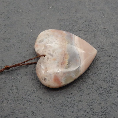 Natural Ocean Jasper Pendant Bead 30x28x8mm, 10.1g