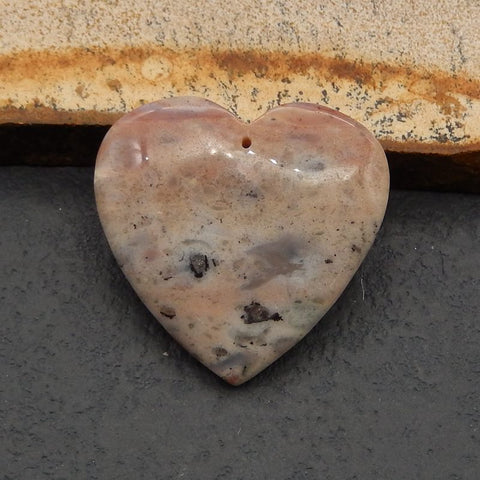 Natural Ocean Jasper Pendant Bead 30x28x8mm, 10.1g