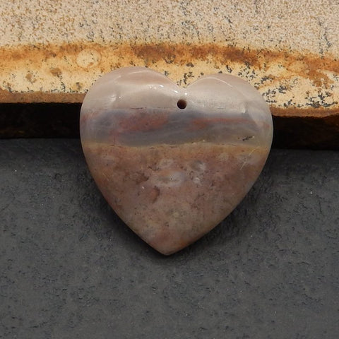 Natural Ocean Jasper Pendant Bead 30x28x8mm, 10.1g