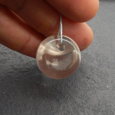 Natural White Quartz Pendant Bead 22*20*20mm, 13.0g