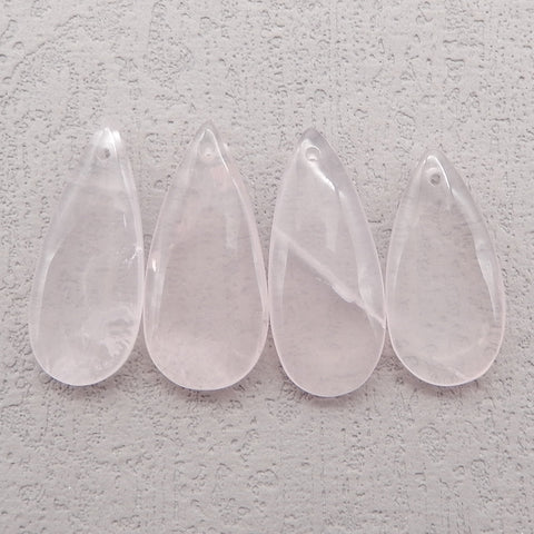 4 PCS Natural Rose Quartz Pendant Beads ,26×11×4mm,23×11×4mm ,6.9g