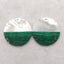 Intarsia of Shell and Malachite Earring Beads, 30x3mm, 13.1g