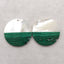 Intarsia of Shell and Malachite Earring Beads, 30x3mm, 13.1g