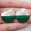 Intarsia of Shell and Malachite Earring Beads, 30x3mm, 13.1g